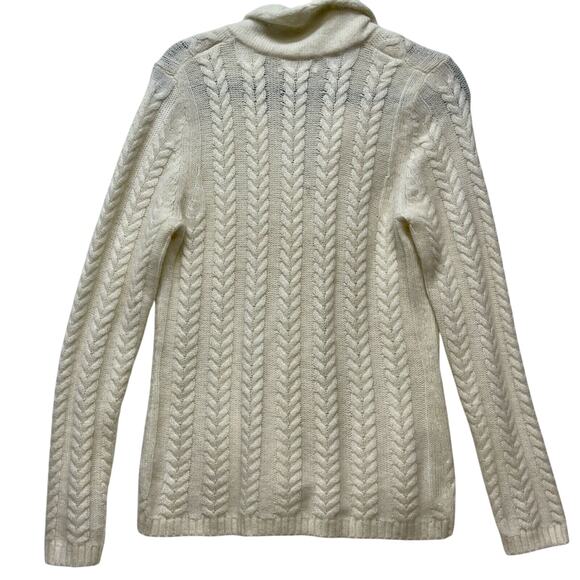 Kenar Cardigan Womens Size‎ L Cable Knit Angora Rabbit Hair Blend Button Front - Picture 2 of 4